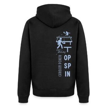 Table Tennis Team Spirit Graphic - Unisex Premium Organic Zip Hoodie - black - Back - Nico (187cm)