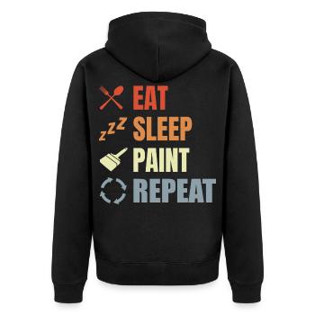 Manger, dormir, peindre, répéter - Veste à capuche bio Premium Unisexe - noir - Dos - Nico (187cm)