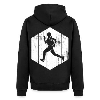 Runner Girl - Unisex Premium Organic Zip Hoodie - black - Back - Nico (187cm)