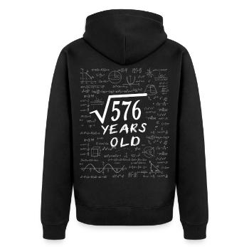 24th Birthday 24 years Square root of 576 math - Unisex Premium Organic Zip Hoodie - black - Back - Nico (187cm)