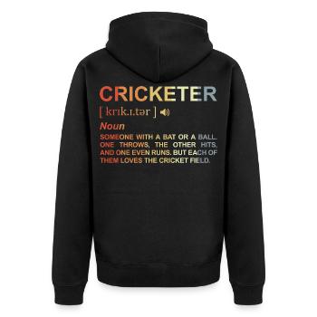 Dictionnaire du joueur de cricket - Veste à capuche bio Premium Unisexe - noir - Dos - Nico (187cm)