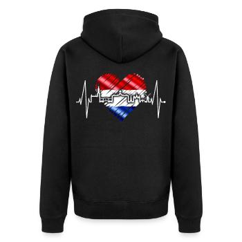 Amsterdam Skyline Pays-Bas Heartbeat Holland - Veste à capuche bio Premium Unisexe - noir - Dos - Nico (187cm)