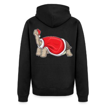 Tortue Noël père Noël chapeau - Veste à capuche bio Premium Unisexe - noir - Dos - Nico (187cm)