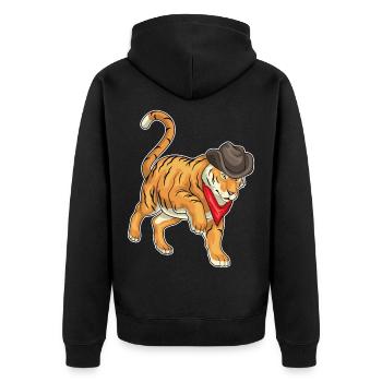 Chapeau de cowboy tigre - Veste à capuche bio Premium Unisexe - noir - Dos - Nico (187cm)