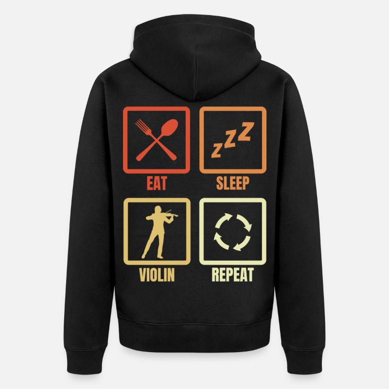 Manger Sommeil Violon Répéter - Veste à capuche bio Premium Unisexe - noir