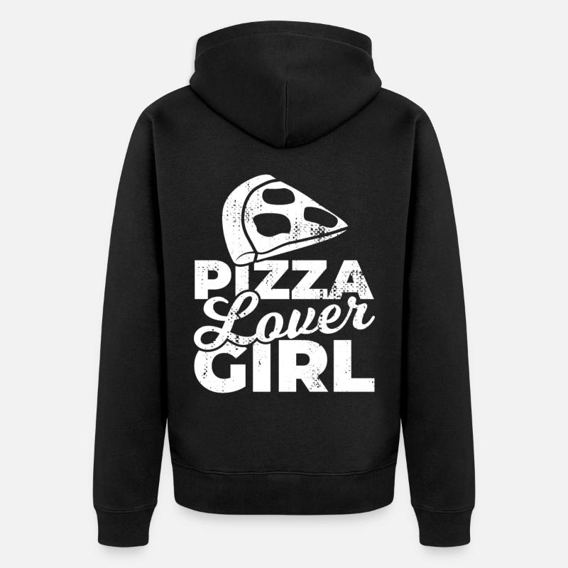 Fille de pizza - Veste à capuche bio Premium Unisexe - noir