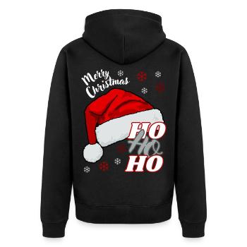Joyeux Noël HO HO HO - Veste à capuche bio Premium Unisexe - noir - Dos - Nico (187cm)