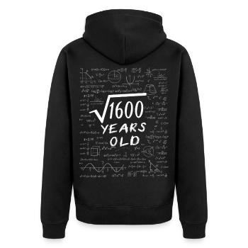 40th Anniversary 40 years Square root of 1600 math - Unisex Premium Organic Zip Hoodie - black - Back - Nico (187cm)