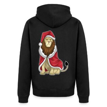 Chapeau de père Noël Lion - Veste à capuche bio Premium Unisexe - noir - Dos - Nico (187cm)