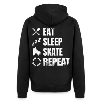 Food Sleeping Roller Skating - Unisex Premium Organic Zip Hoodie - black - Back - Nico (187cm)