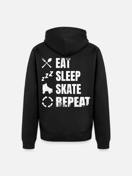 Food Sleeping Roller Skating - Unisex Premium Organic Zip Hoodie - black