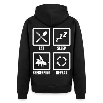 Manger Sommeil Apiculture Répéter - Veste à capuche bio Premium Unisexe - noir - Dos - Nico (187cm)