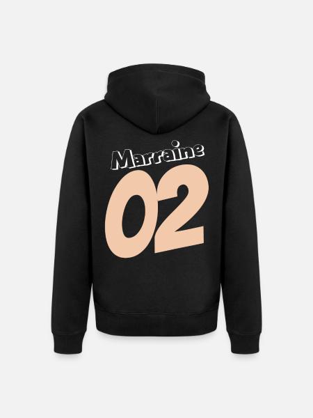 Marraine 02 en rose pêche - Veste à capuche bio Premium Unisexe - noir