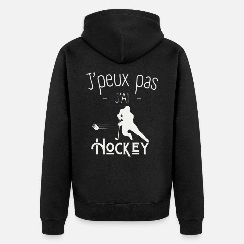 J'peux pas j'ai Hockey - Veste à capuche bio Premium Unisexe - noir