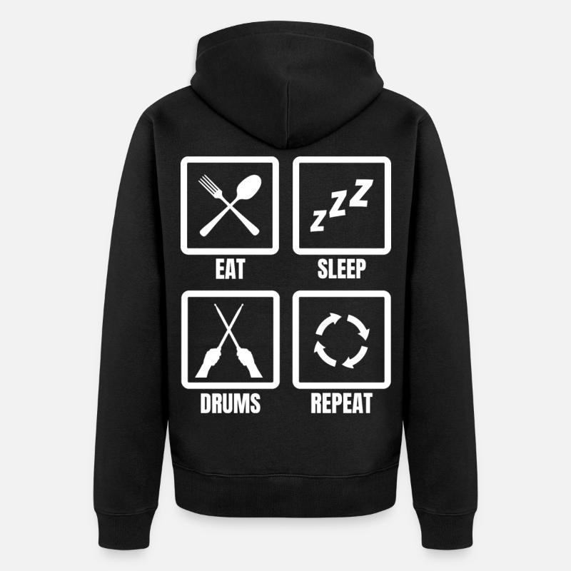 Eat Sleep Drums Répéter - Veste à capuche bio Premium Unisexe - noir