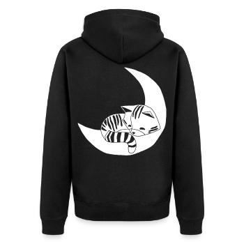 Whimsical kitten - Unisex Premium Organic Zip Hoodie - black - Back - Nico (187cm)