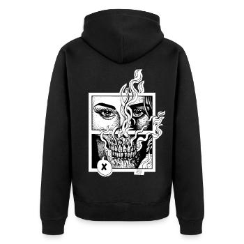 Fin de l’étranger - Veste à capuche bio Premium Unisexe - noir - Dos - Nico (187cm)