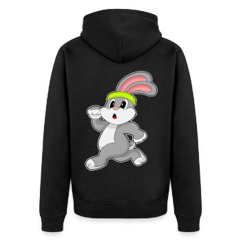 Lapin, Joggeur, Jogging, Sport - Veste à capuche bio Premium Unisexe - noir - Dos - Nico (187cm)