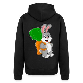 Bunny Student Backpack School - Unisex Premium Organic Zip Hoodie - black - Back - Nico (187cm)