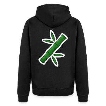 Bamboo! - Unisex Premium Organic Zip Hoodie - black - Back - Nico (187cm)