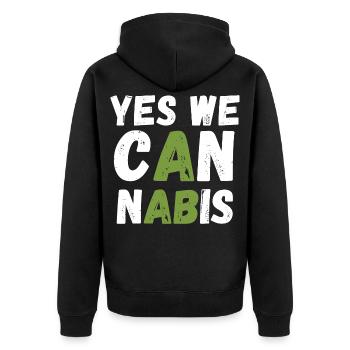 Oui, nous le cannabis ! - Veste à capuche bio Premium Unisexe - noir - Dos - Nico (187cm)