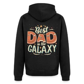 Bester Papa in der Galaxie - Unisex Premium Bio Zip Hoodie - Schwarz - Hinten - Nico (187cm)