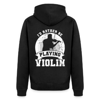 Je préfère jouer du violon - Veste à capuche bio Premium Unisexe - noir - Dos - Nico (187cm)