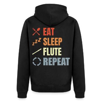 Manger Sommeil Flûte Répéter - Veste à capuche bio Premium Unisexe - noir - Dos - Nico (187cm)