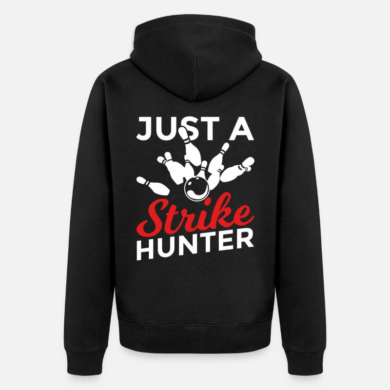 Just A Strike Hunter - Unisex Premium Bio Zip Hoodie - Schwarz