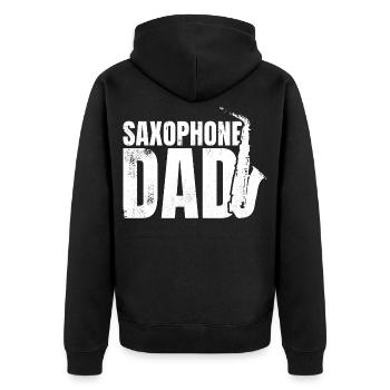 Père saxophoniste - Veste à capuche bio Premium Unisexe - noir - Dos - Nico (187cm)