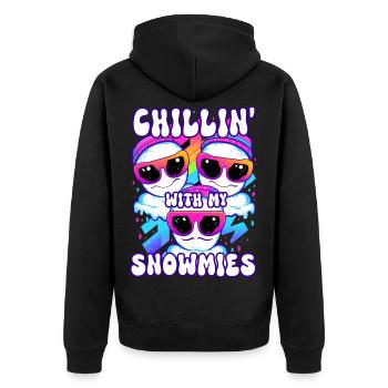 Chillin avec mon bonhomme de neige Snowmies Groovey - Veste à capuche bio Premium Unisexe - noir - Dos - Nico (187cm)