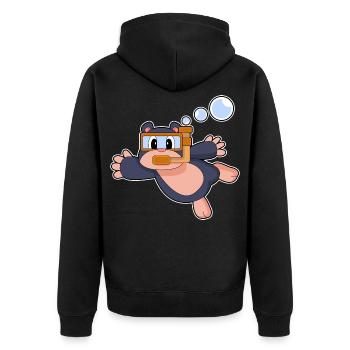 Mole Diver Snorkel Diving - Unisex Premium Organic Zip Hoodie - black - Back - Nico (187cm)