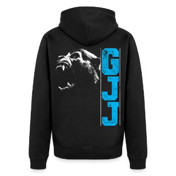 Guerrilla Jiu Jitsu Gorilla tête BJJ cadeau - Veste à capuche bio Premium Unisexe - noir - Dos - Nico (187cm)