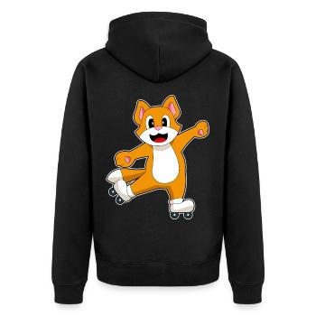 Katze Inline skating Inline skates - Unisex Premium Bio Zip Hoodie - Schwarz - Hinten - Nico (187cm)