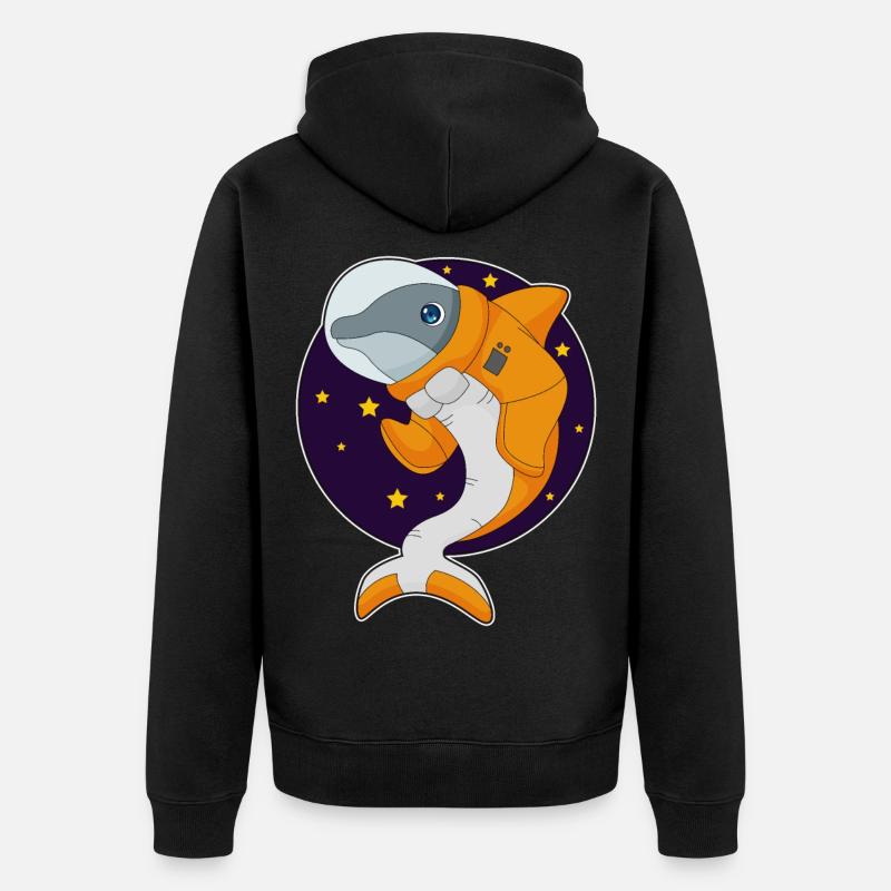 Dauphin Astronaute Espace - Veste à capuche bio Premium Unisexe - noir