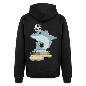 Dolphin Soccer Joueur De Football - Veste à capuche bio Premium Unisexe - noir - Dos - Nico (187cm)