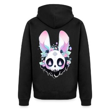 Tenue gothique Lapin Kawaii Mignon Grunge Goth Lapin - Veste à capuche bio Premium Unisexe - noir - Dos - Nico (187cm)
