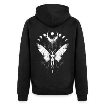 Fairycore Fée Phases de Lune Fée Grunge Gothique - Veste à capuche bio Premium Unisexe - noir - Dos - Nico (187cm)