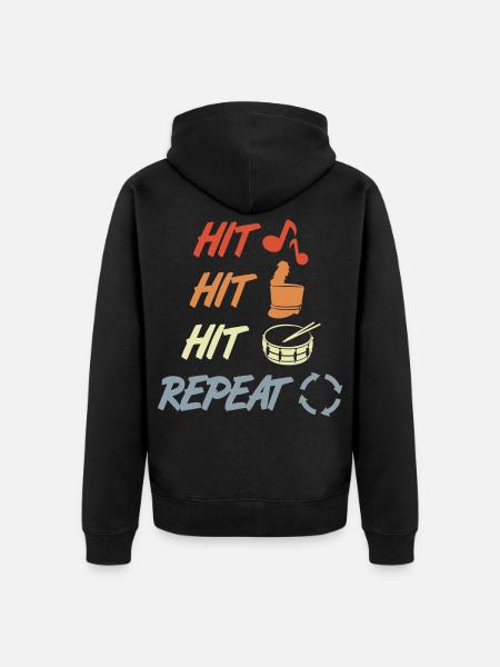 Beat and Repeat - Unisex Premium Organic Zip Hoodie - black