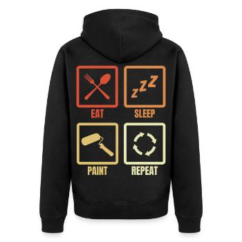 Manger Sommeil Peinture Répéter - Veste à capuche bio Premium Unisexe - noir - Dos - Nico (187cm)