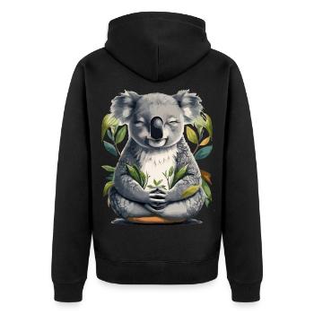 Méditation Koala - Veste à capuche bio Premium Unisexe - noir - Dos - Nico (187cm)