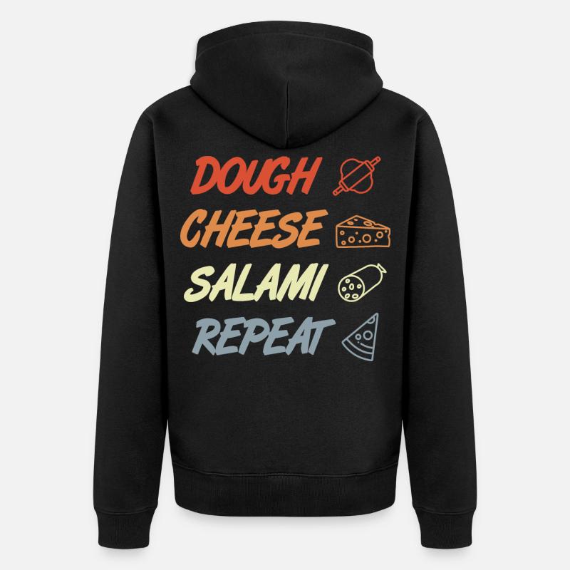 Drôle de dicton de pizza - Veste à capuche bio Premium Unisexe - noir