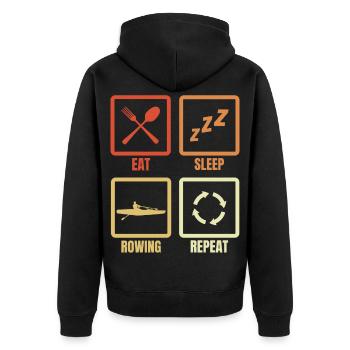 Manger Dormir Aviron Répéter - Veste à capuche bio Premium Unisexe - noir - Dos - Nico (187cm)