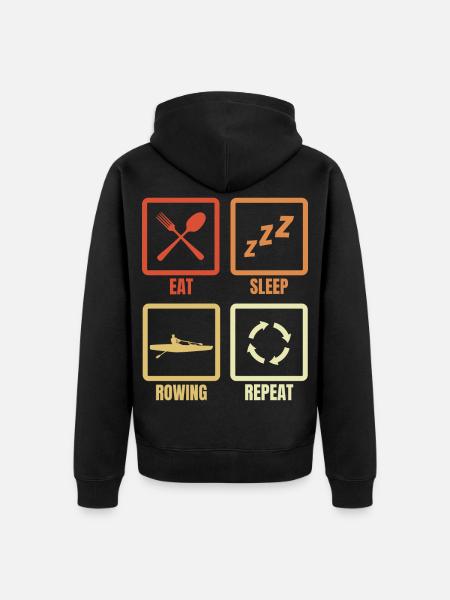 Manger Dormir Aviron Répéter - Veste à capuche bio Premium Unisexe - noir