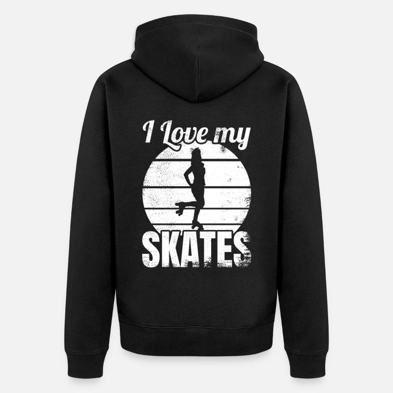 Amateur de patin à roulettes - Veste à capuche bio Premium Unisexe - noir