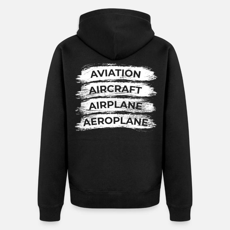 Horaire des amateurs d’avions - Veste à capuche bio Premium Unisexe - noir