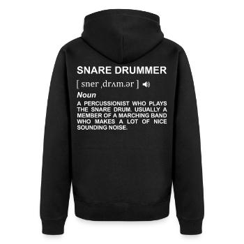 Drummer Definition - Unisex Premium Organic Zip Hoodie - black - Back - Nico (187cm)