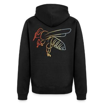 Abeille vintage - Veste à capuche bio Premium Unisexe - noir - Dos - Nico (187cm)