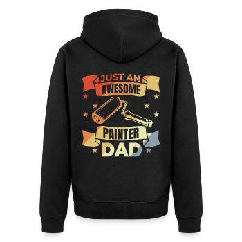 Maler Lackierer Vater - Unisex Premium Bio Zip Hoodie - Schwarz - Hinten - Nico (187cm)