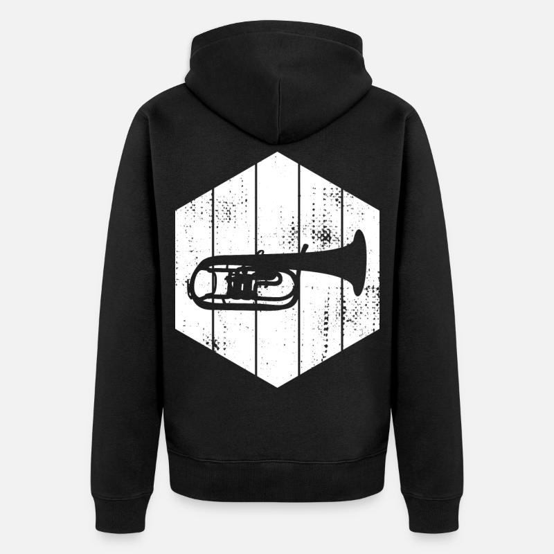 Dessin de trompette - Veste à capuche bio Premium Unisexe - noir